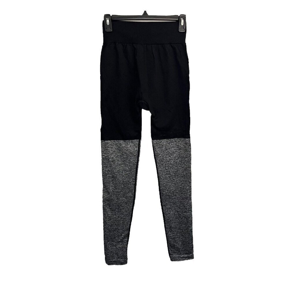 Gymshark Vital Seamless Two Tone Black Grey Leggings Women's Size Small Stretch